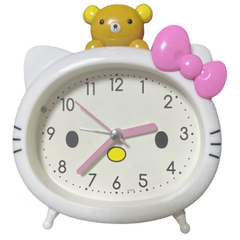 Hello Kitty Clock with Pink Bow and Bear